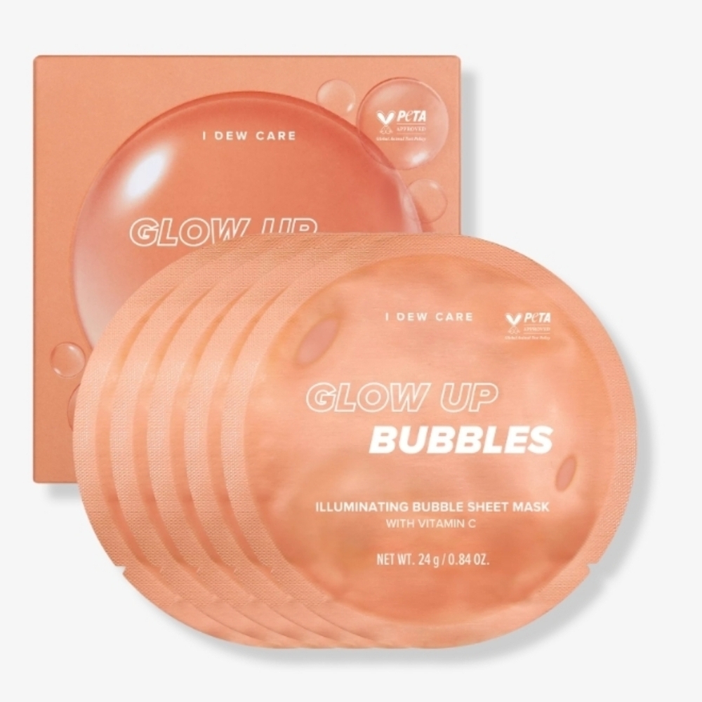 I Dew Care Glow Up Bubbles Sheet Mask Set of 5 New